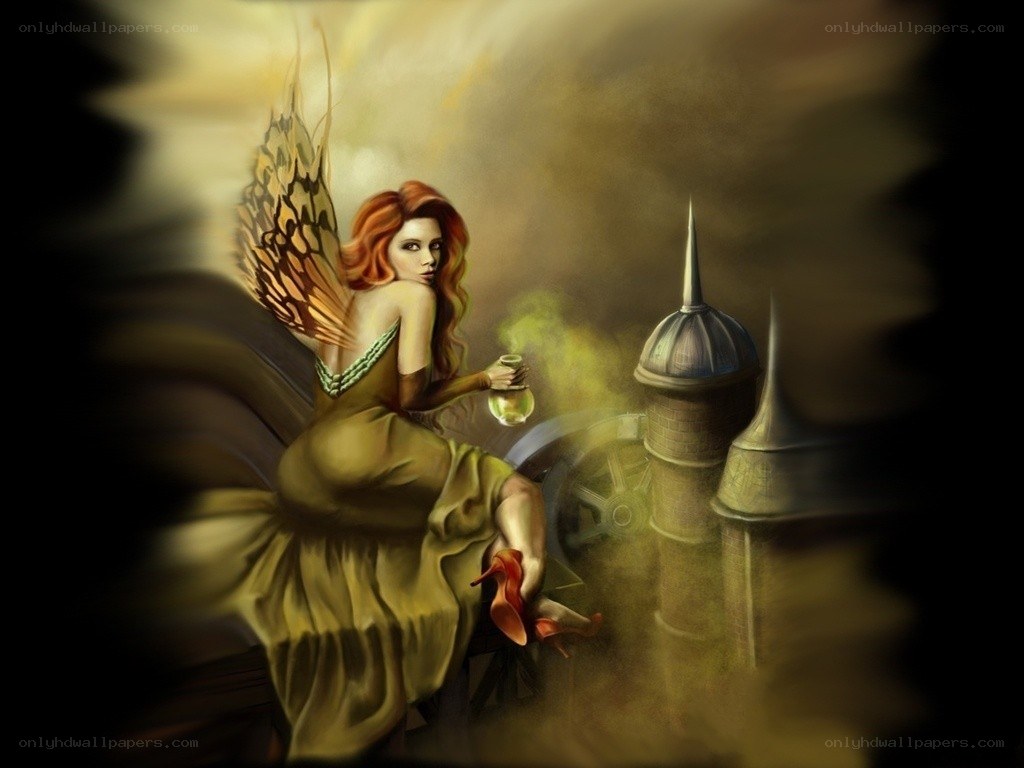 fairy with potion in fantasy setting