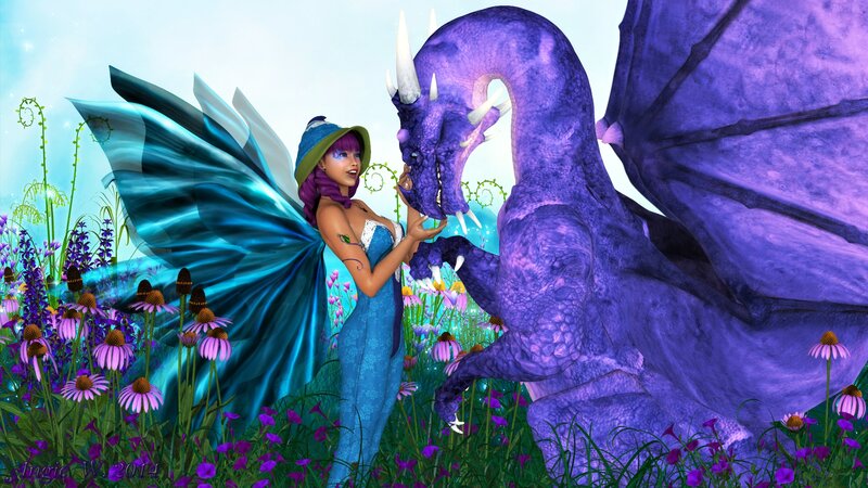Fairy with Purple Dragon — Serene