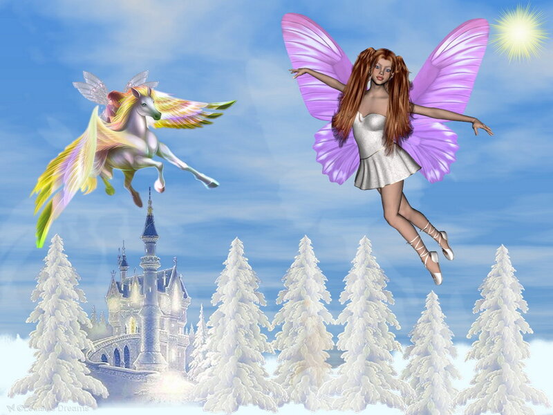 Fairy with Purple Wings — Blue, Fantasy
