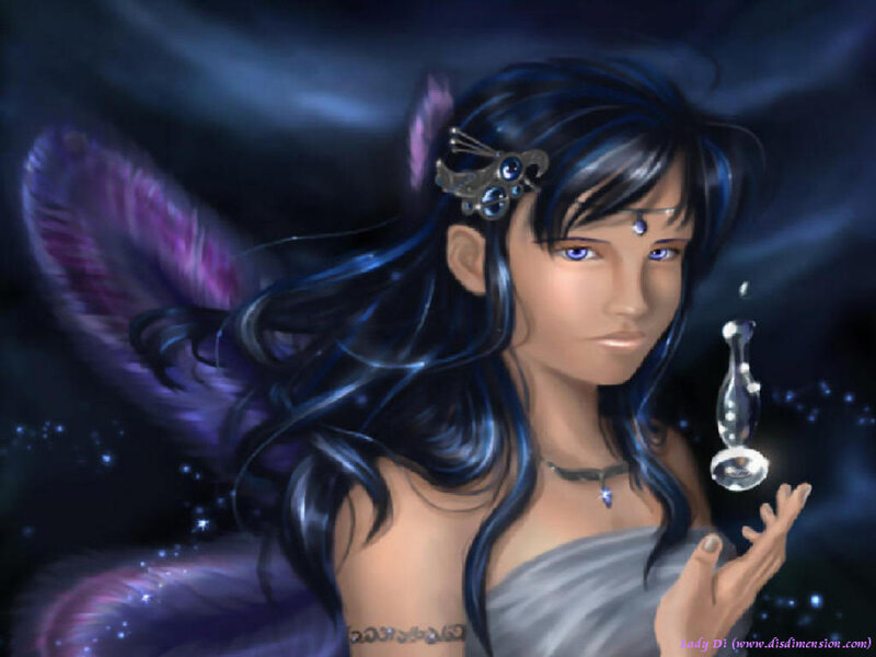 Fairy with Purple Wings — Blue