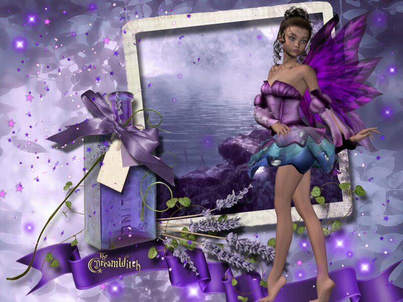 Fairy with Purple Wings — Dreamy, Digital Art