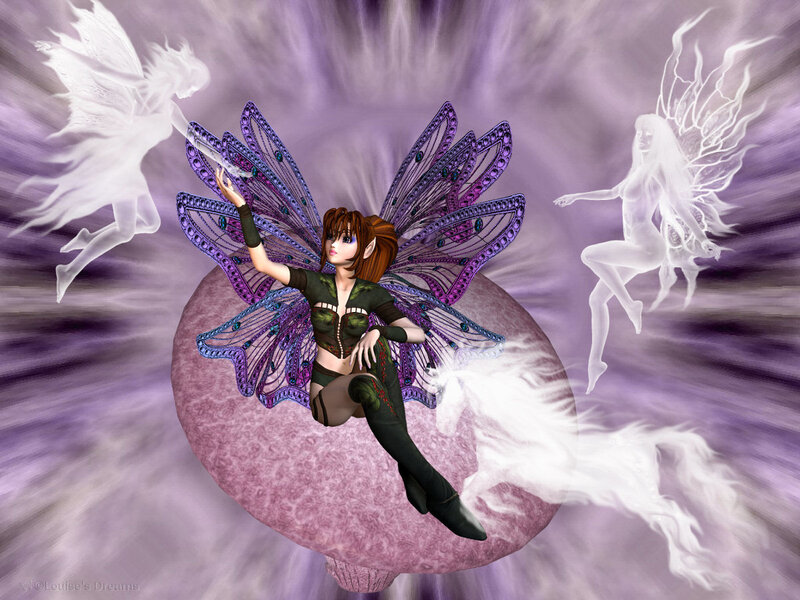 Fairy with Purple Wings — Fantasy, Digital Art