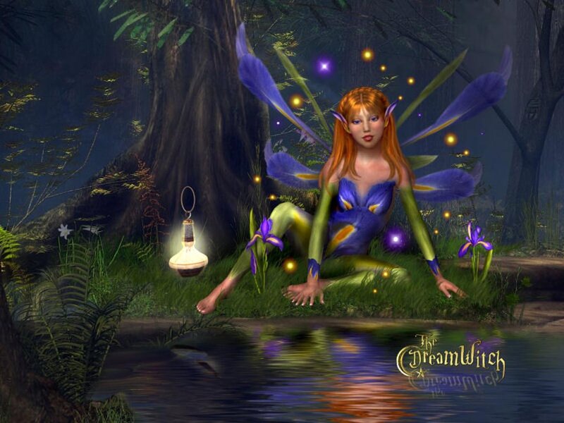 Fairy with Purple Wings — Green