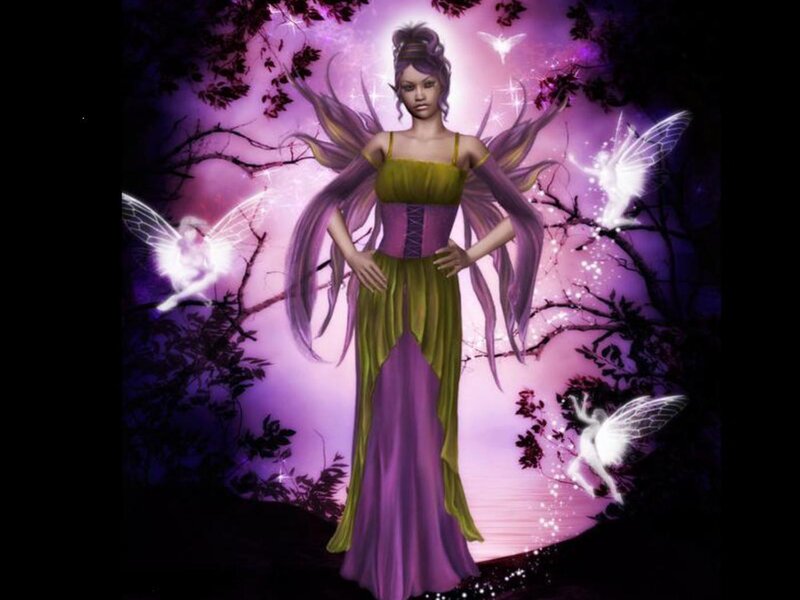Fairy with Purple Wings — Magical, Night