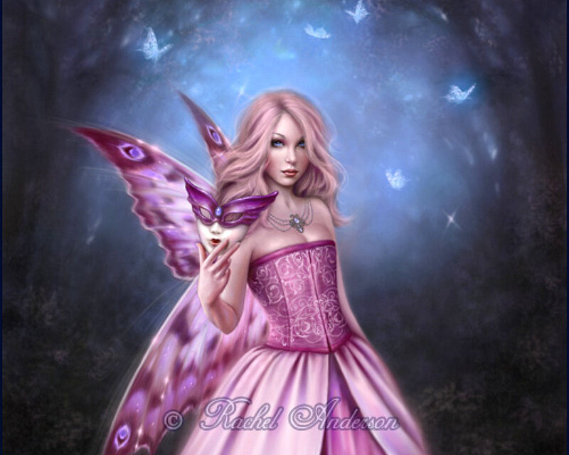 Fairy with Purple Wings — Mystical, Night