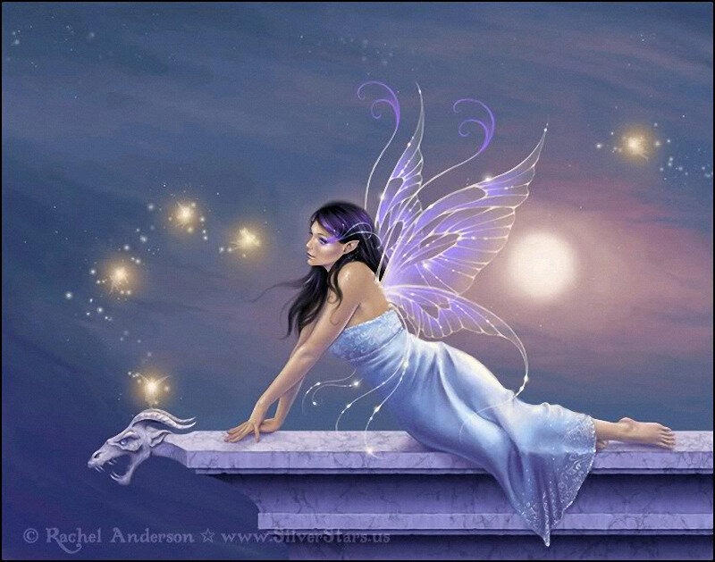 Fairy with Purple Wings — Serene, Night