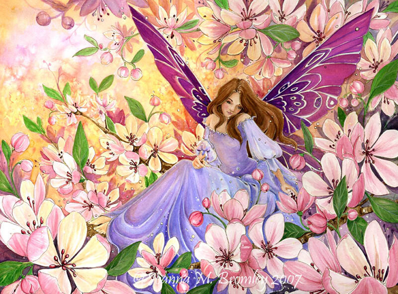 Fairy with Purple Wings — Serene, Spring, Illustration