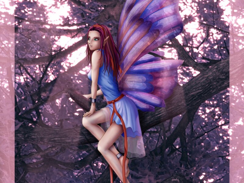 Fairy with Purple Wings — Serene, Spring
