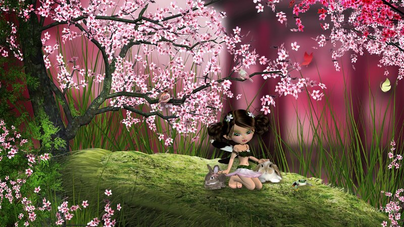 Fairy with Rabbits — Pink