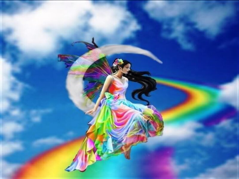 Fairy with Rainbow Dress