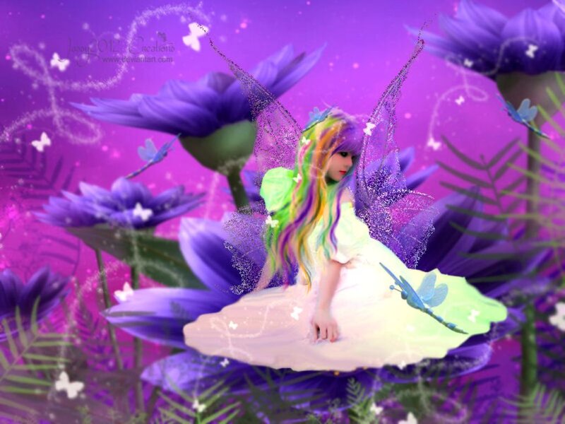 Fairy with Rainbow Hair — Purple