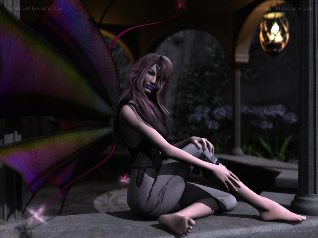 fairy with rainbow wings