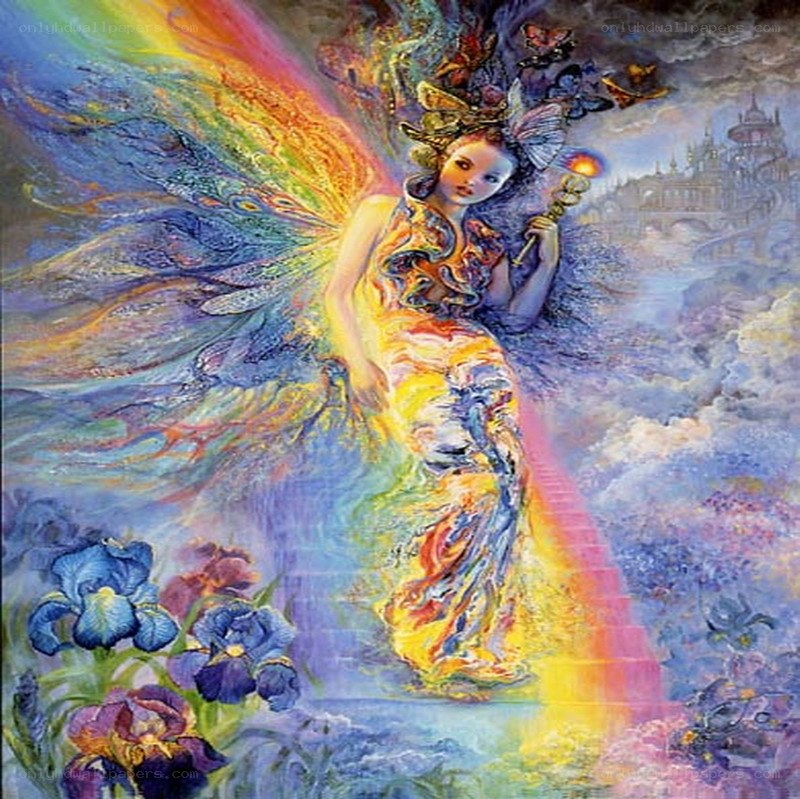 fairy with rainbow wings