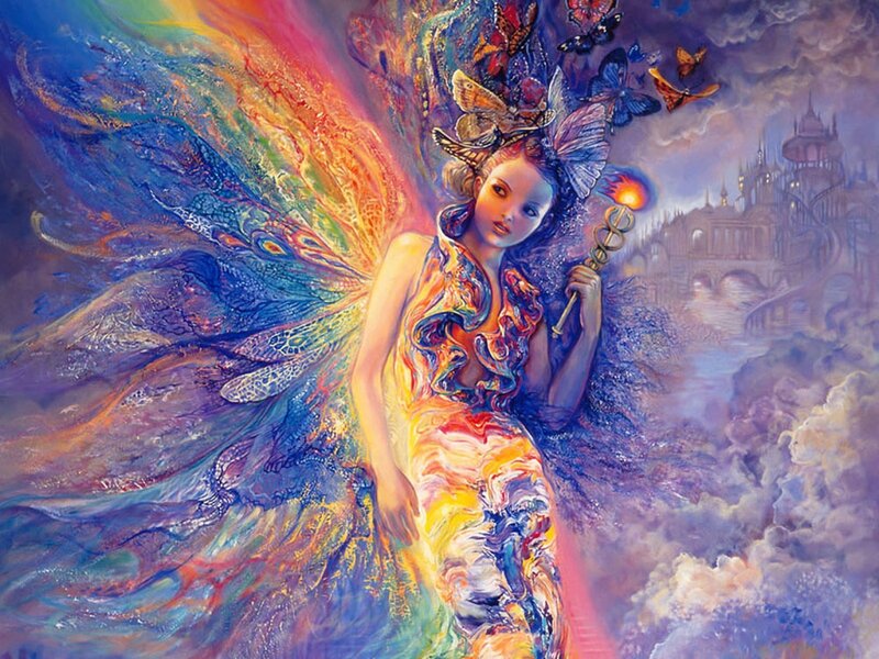 Fairy with rainbow wings