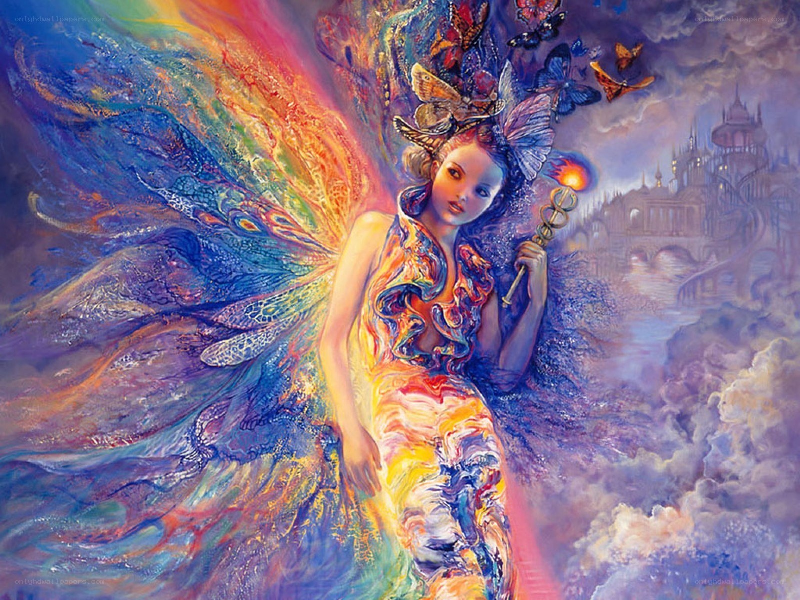 Fairy with rainbow wings
