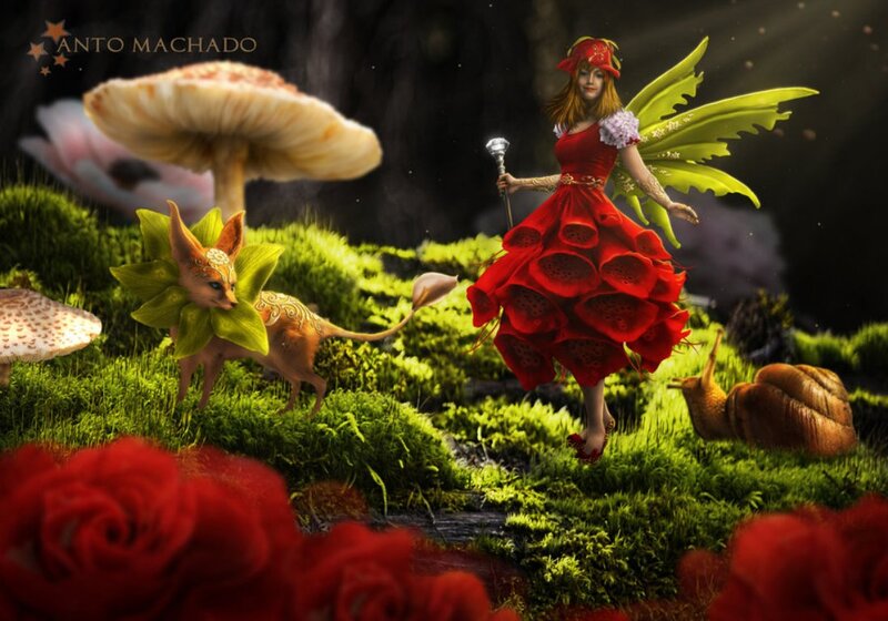 Fairy with Red Dress
