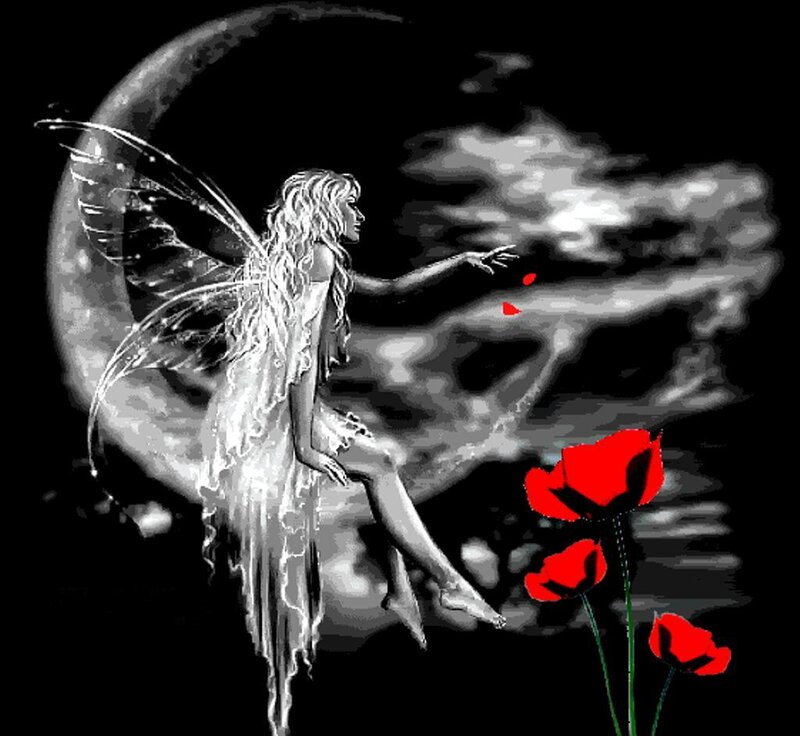 Fairy with Red Flowers