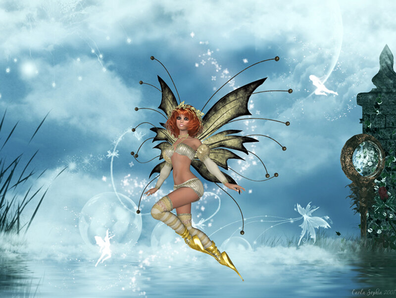 Fairy with Red Hair — Blue