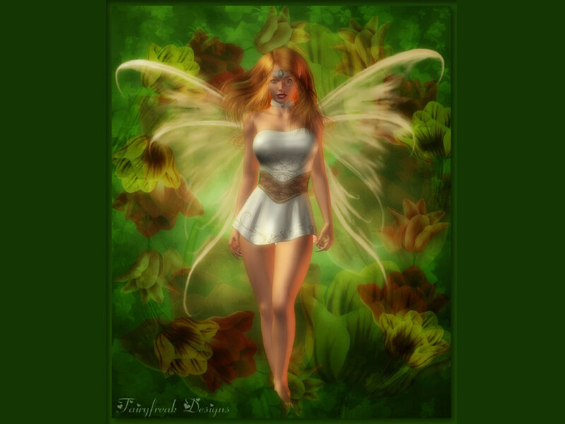 Fairy with Red Hair — Green