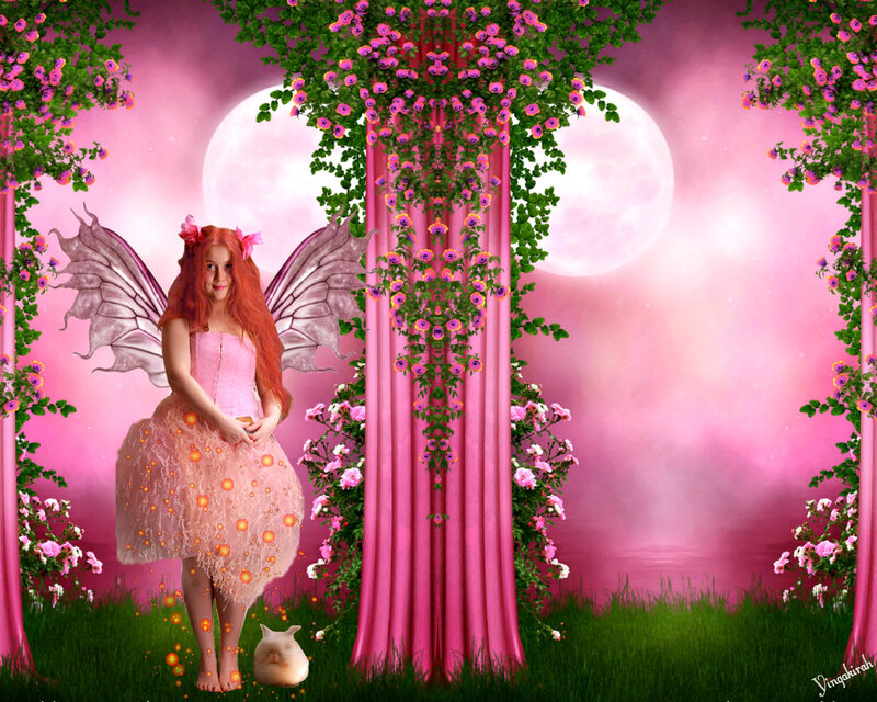 Fairy with Red Hair — Pink, Dreamy