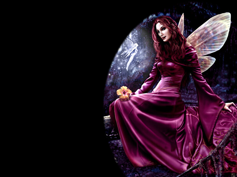 Fairy with Red Hair — Purple