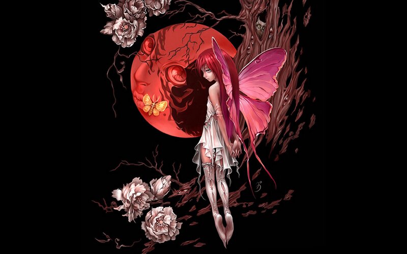 fairy with red moon