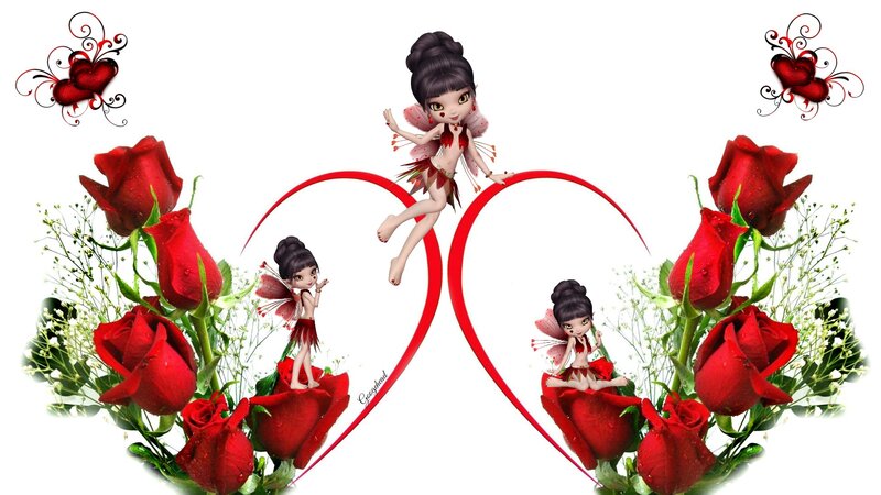 Fairy with Red Roses — Romantic