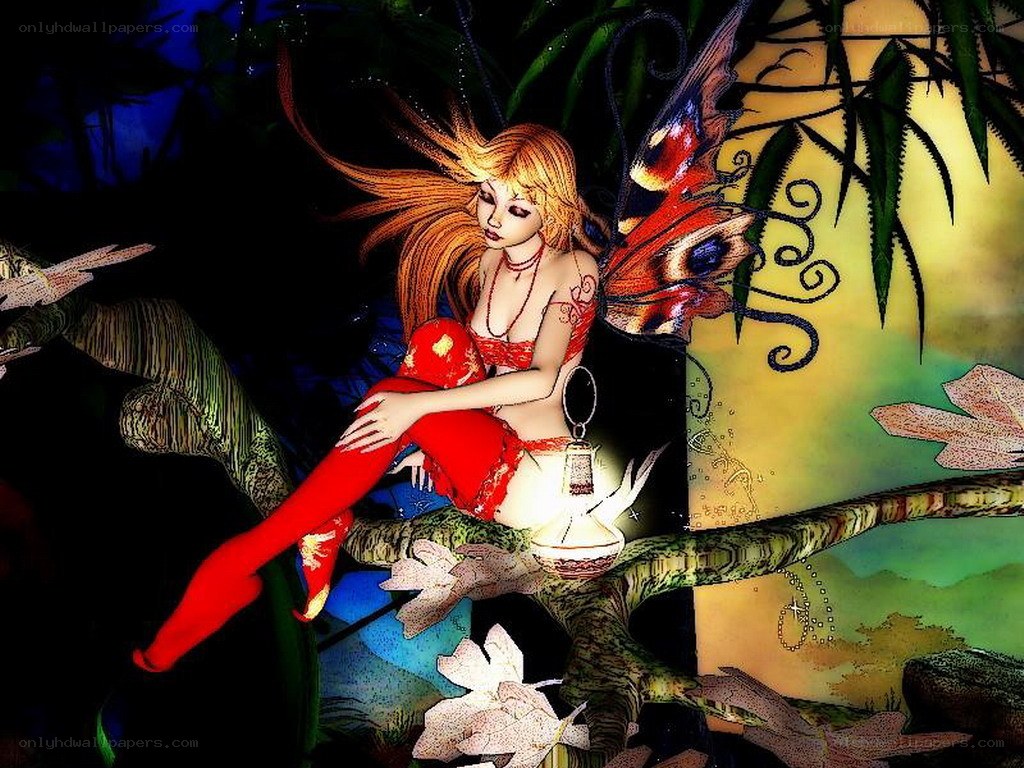 fairy with red wings
