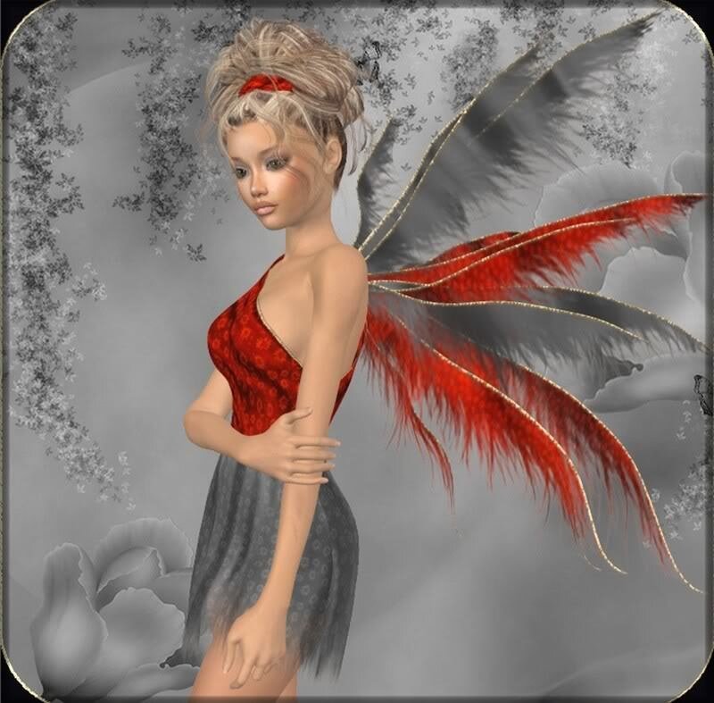 fairy with red wings