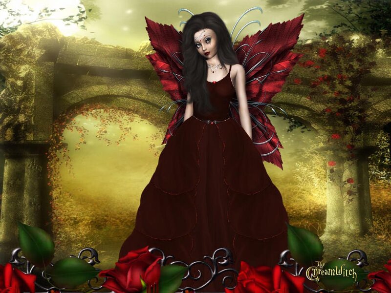 Fairy with Red Wings — Dramatic, Afternoon
