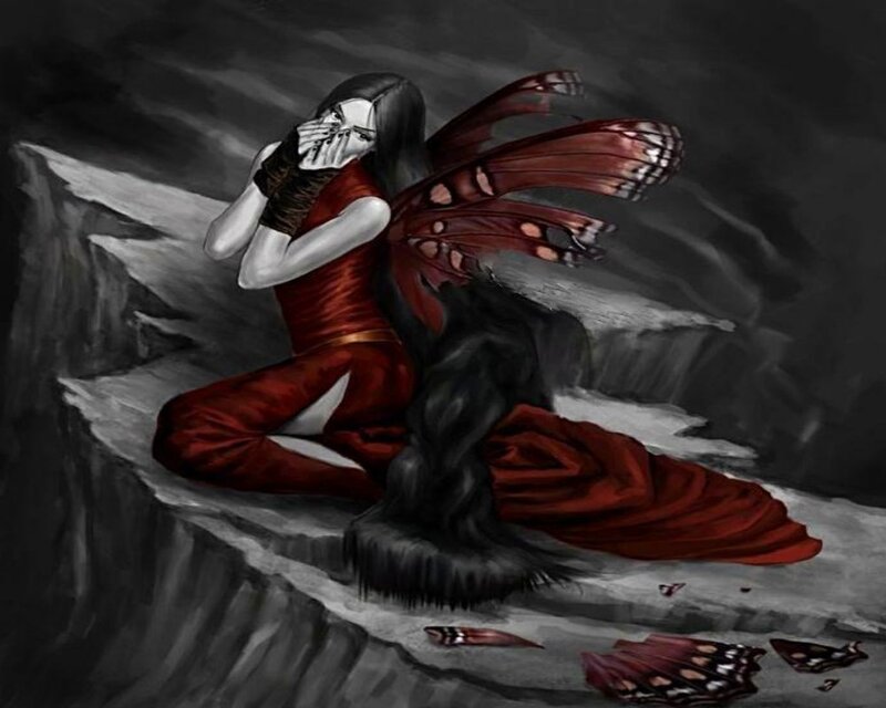 Fairy with Red Wings — Dramatic
