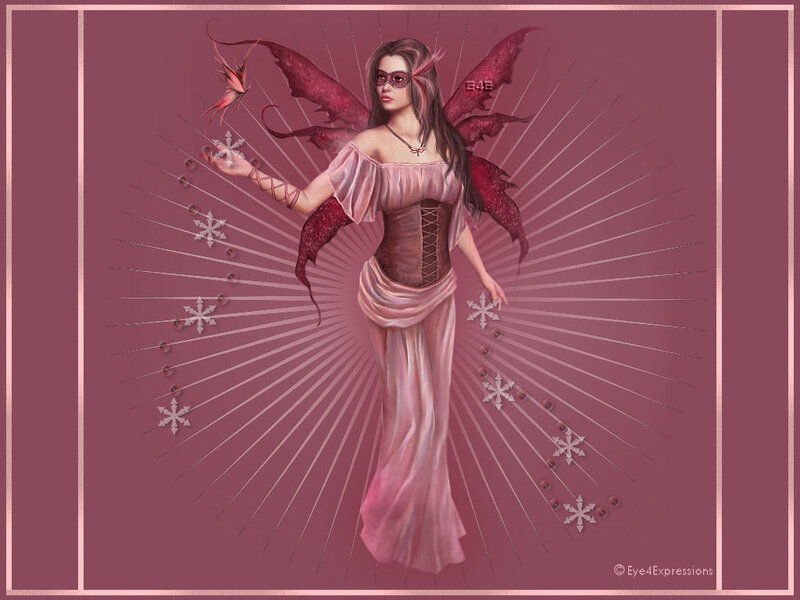 Fairy with Red Wings — Pink, Dramatic
