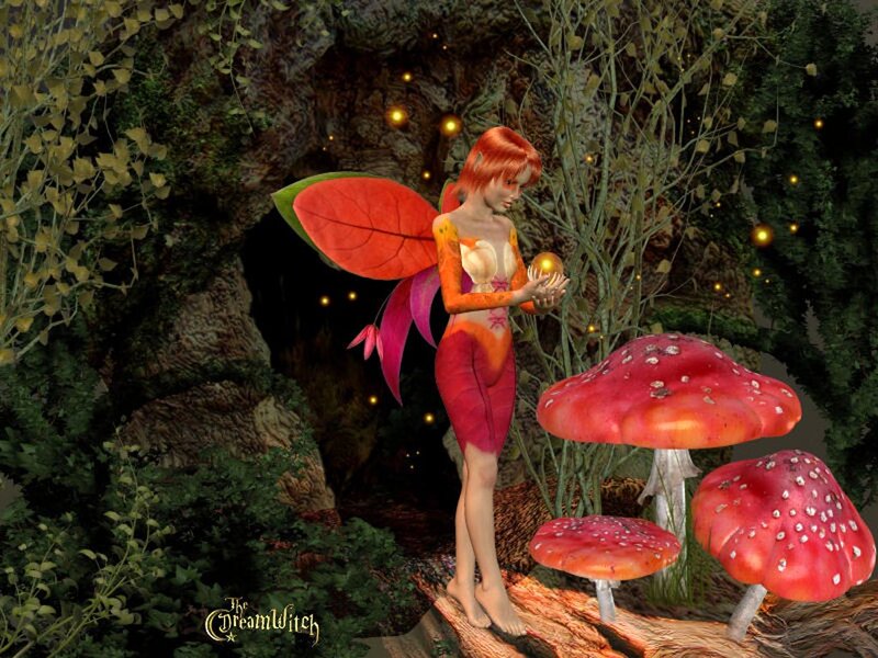 Fairy with Red Wings — Serene