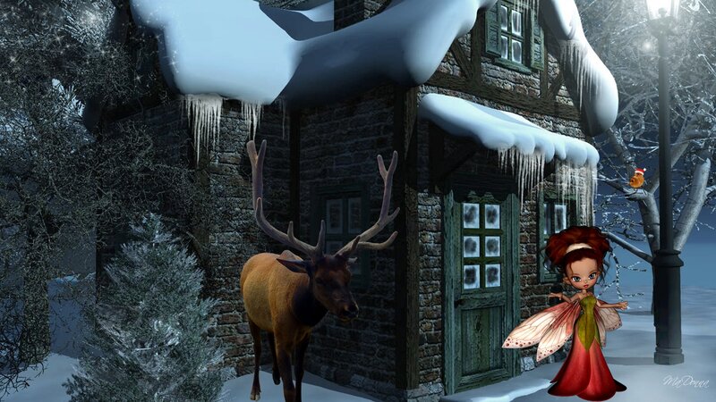 Fairy with Reindeer — Red