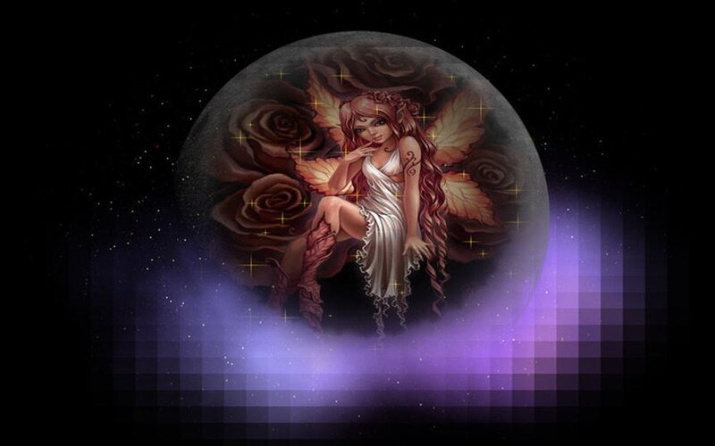 Fairy with Rose Wings — Purple