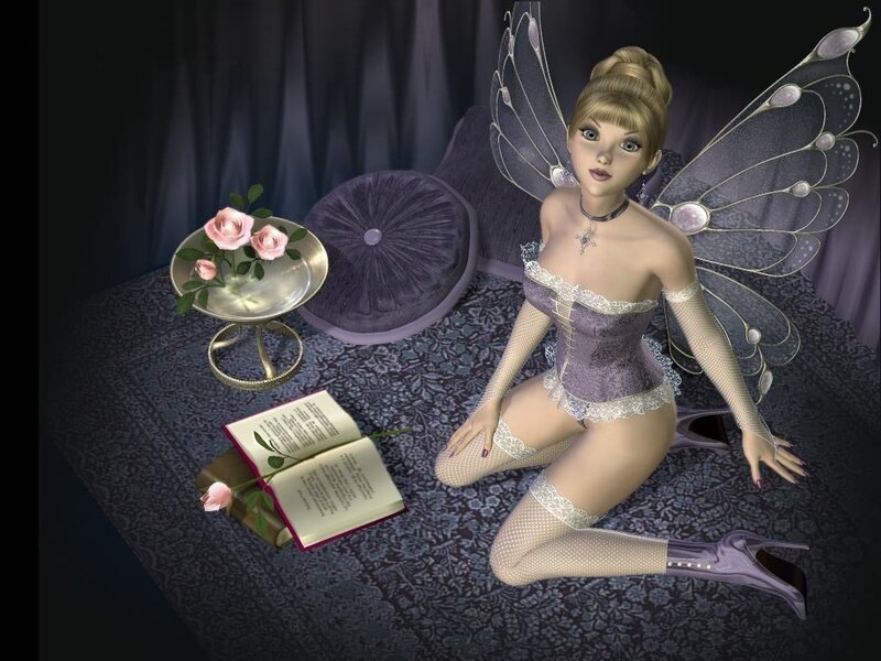 fairy with roses and book