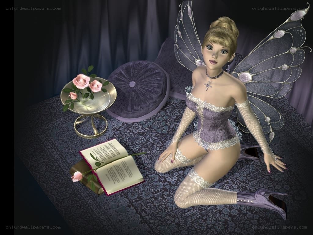 fairy with roses and book