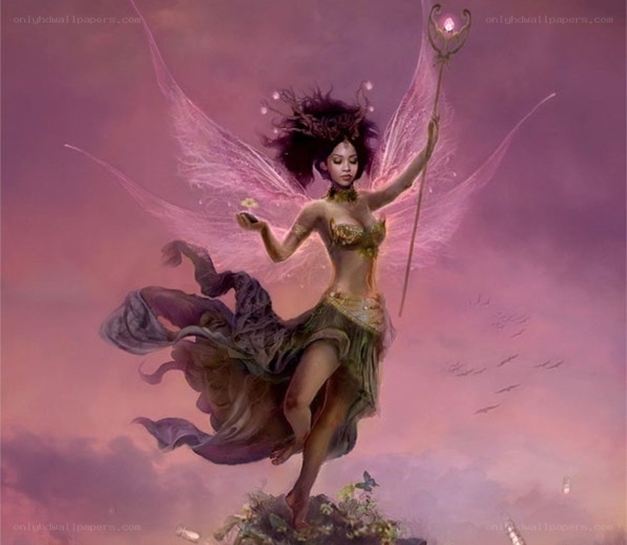 fairy with staff and wings
