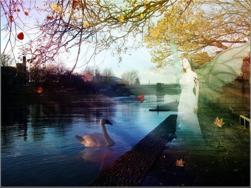 Fairy with Swan — Blue