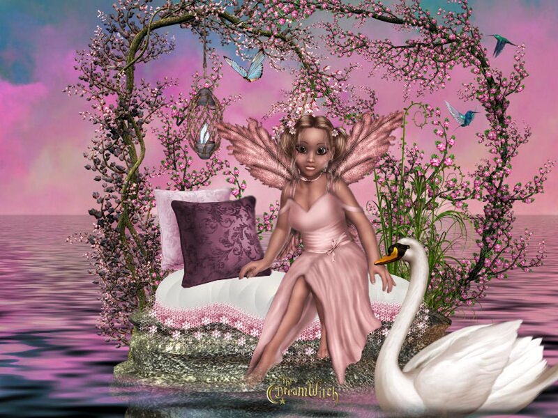 Fairy with Swan — Pink