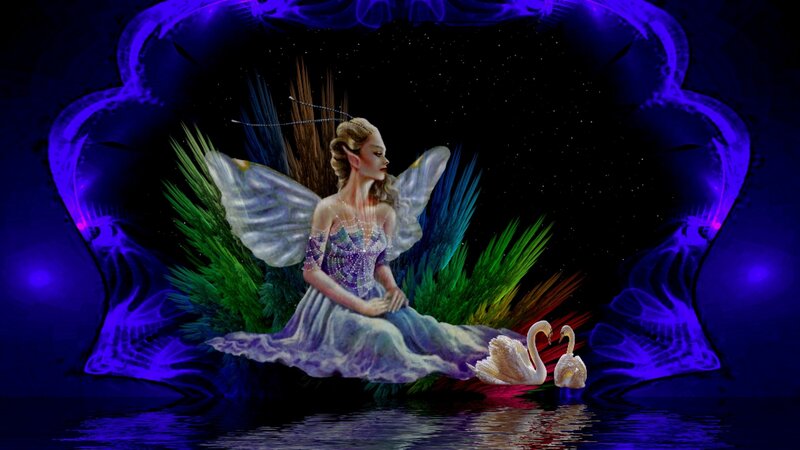 Fairy with Swans — Blue