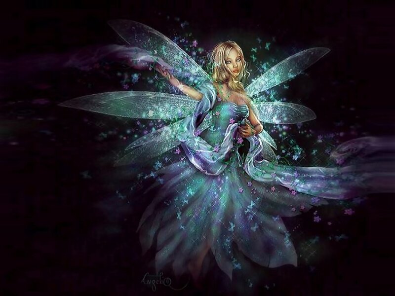 Fairy with Translucent Wings — Purple, Mystical