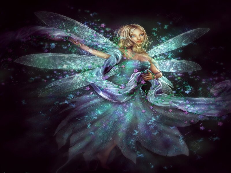 Fairy with Translucent Wings — Purple
