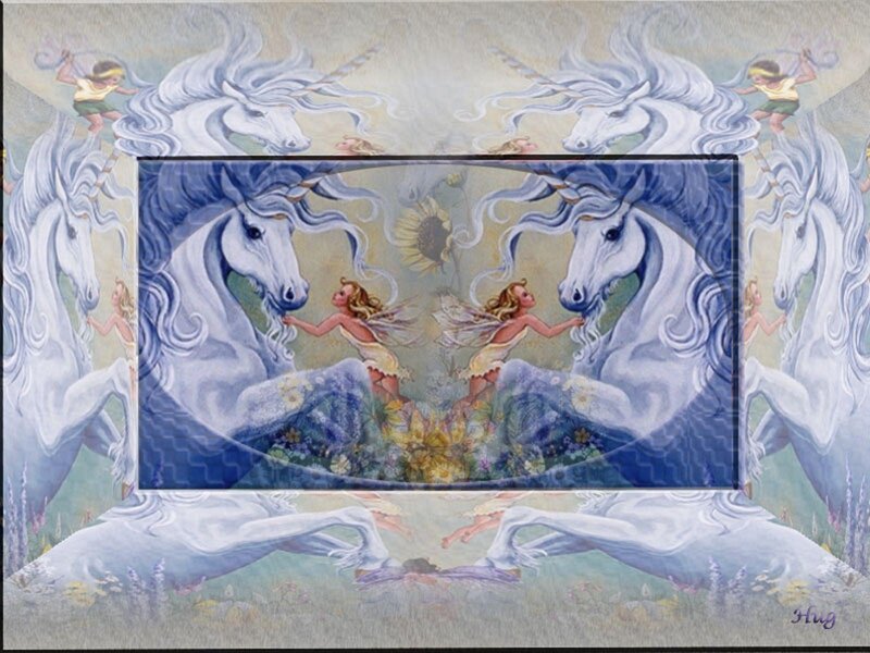 Fairy with Unicorns — Blue