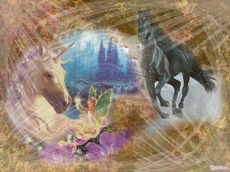 Fairy with Unicorns — Purple