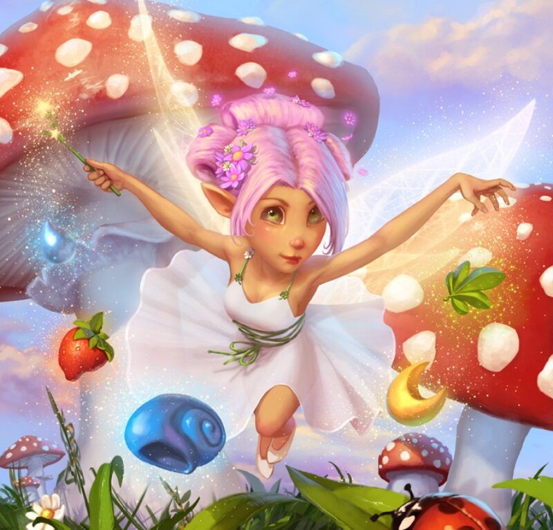 Fairy with Wand — Pink