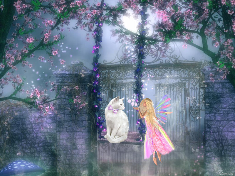 Fairy with White Cat