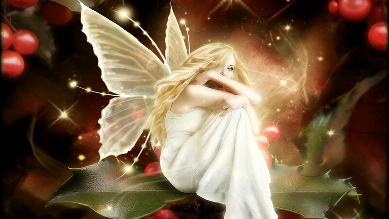 Fairy with White Wings — Magical, Night
