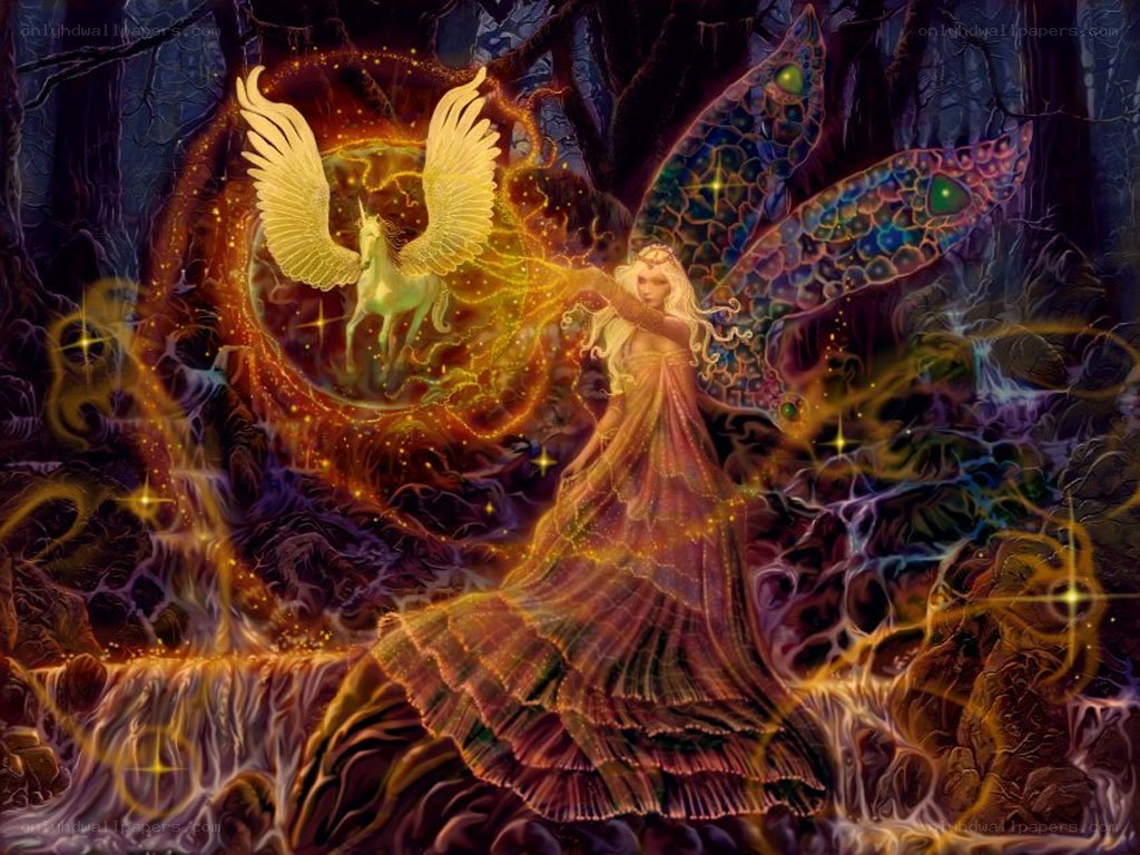 fairy with winged horse