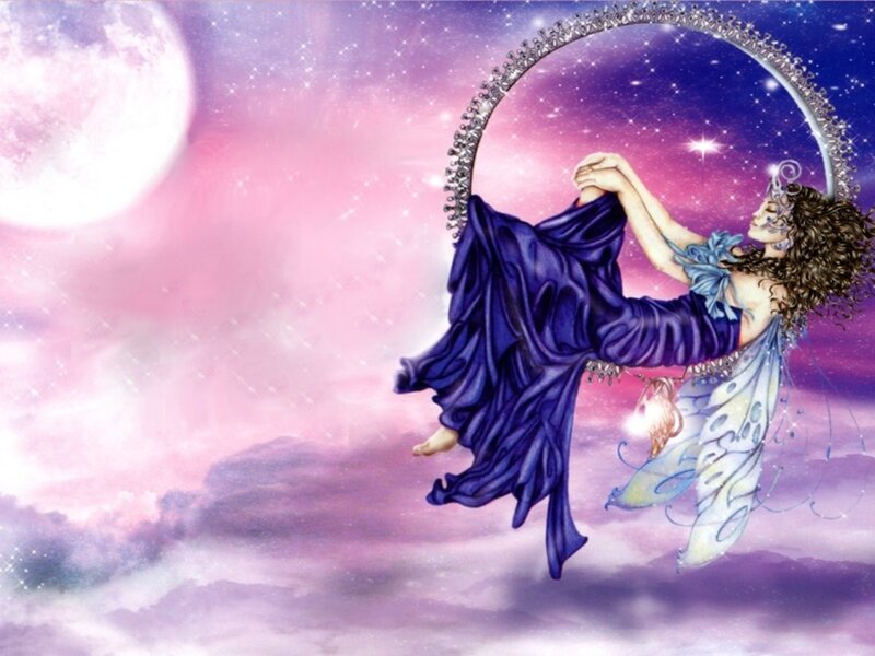 Fairy with Wings and Moon